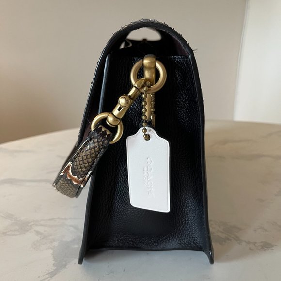 SOLD Coach 1941 Large Tabby Exotic Snakeskin Shoulder Bag w Leather Crossbody - Picture 7 of 16
